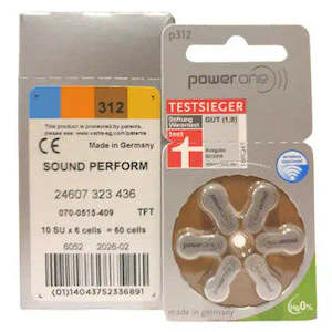 Power One Hearing Aid Batteries size 312