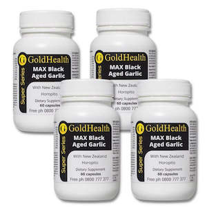 Health supplement: Four Pack - Aged Black Garlic with NZ Horopito