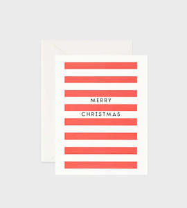 Card | Merry Christmas Red Stripe