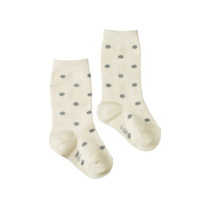 Cotton Socks | Grey Polka Dot