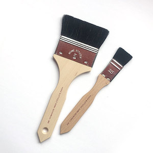 Flat brush, Black Goat Hair, Natural wood, For General Use