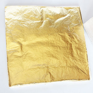 Bright Gold Leaf With Lining Paper, 10 Sheets, Leaf size 14x13cm