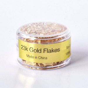 23K Genuine Gold flakes, 100mg, Edible & Cosmetics Standard, Size 4