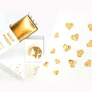 Gold Marie 23k Edible Gold Hearts For Food & Drinks, 100mg, Edible Standard