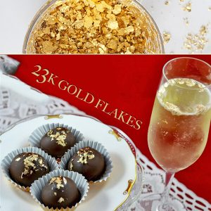 Products: Gold Marie 23k Edible Gold Hearts For Food & Drinks, 100mg