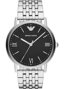 Emporio Armani Black Dial Stainless Steel Bracelet Ar11152