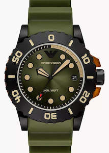 EMPORIO ARMANI GREEN DIAL GREEN POLYURETHANE BAND AR11540