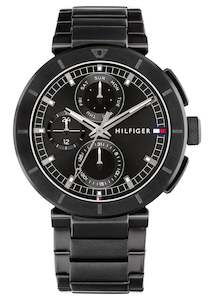 TOMMY HILFIGER LORENZO BLACK DIAL BLACK BRACELET 1792119