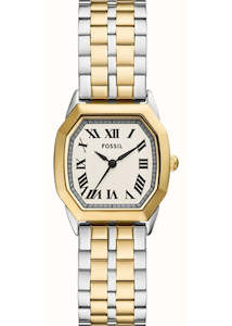 Fossil Harlow Ladies Octagonal Case Cream Dial Two-tone Es5362