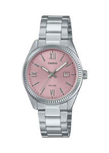 CASIO LADIES ANALOGUE PINK DIAL STAINLESS STEEL BRACELET LTP1302DD-4A1