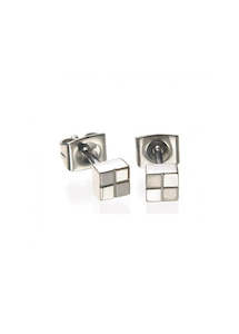 BOCCIA TITANIUM JEWELLERY EARRINGS TITANIUM SQUARE STUDS 0518-01