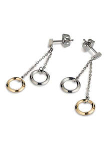 Boccia Titanium Jewellery Earrings Titanium & Gold Plated 0551-02