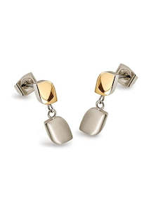 Boccia Titanium Jewellery Earrings Titanium & Gold Plated 05014-02