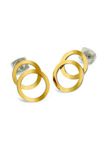 BOCCIA TITANIUM JEWELLERY EARRINGS POLISHED GOLD PLATED 05026-02