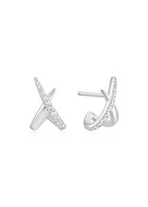 ANIA HAIE HEART HUNTER KISS POLISHED PAVE STUD EARRINGS E057-03H