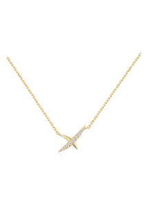 ANIA HAIE HEART HUNTER GOLD KISS PAVE GOLD NECKLACE N057-01G