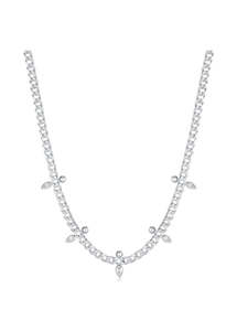 ANIA HAIE POLISHED PUNK SILVER CURB CHAIN SPARKLE NECKLACE N053-07H