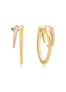 Jewellery: ANIA HAIE PUNK GOLD CZ DOUBLE HOOP EARRINGS E053-10G