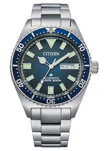 CITIZEN AUTOMATIC PROMASTER BLUE DIAL STAINLESS STEEL NY0129-58L