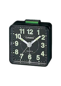 Casio Alarm Clock Black Case Black Dial Tq140-1d