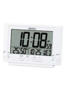 SEIKO DIGITAL ALARM CLOCK MATT WHITE QHL095-W