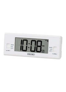 Seiko Digital Alarm Clock White Qhl093-w