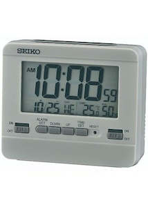 Seiko Digital Dual Alarm Clock Grey Qhl086-n