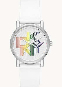 DKNY SOHO SILVER DIAL COLOUR WHITE POLYURETHANE BAND NY6615