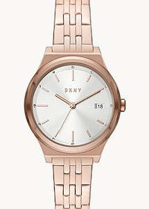 DKNY PARSONS SILVER DIAL ROSE GOLD BRACELET NY2947