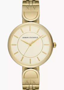 ARMANI EXCHANGE BROOKE CREAM DIAL GOLD BRACELET AX5385