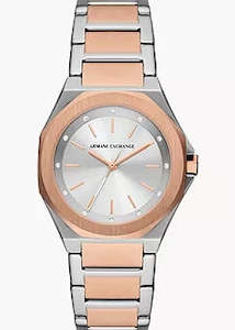 ARMANI EXCHANGE ANDREA TWO-TONE ROSE GOLD STAINLESS STEEL AX4607