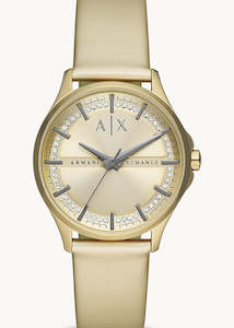 ARMANI EXCHANGE LADY HAMPTON GOLD DIAL GOLD BAND AX5271