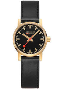 MONDAINE OFFICIAL SWISS RAILWAYS EVO2 GOLD BLACK LEATHER MSE.30120 LB