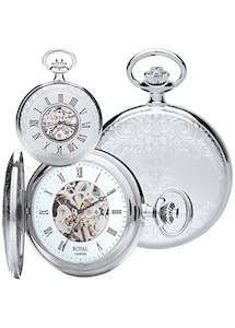 ROYAL LONDON POCKET WATCH MECHANICAL SILVER CASE 91202.01