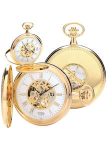 ROYAL LONDON POCKET WATCH, MECHANICAL GOLD CASE 90029.02