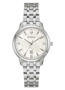 Bulova Ladies Classic Mother Of Peral Dial Stainless Steel 96p233