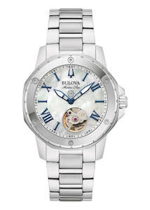 BULOVA LADIES MARINE STAR AUTOMATIC STAINLESS STEEL 96L326