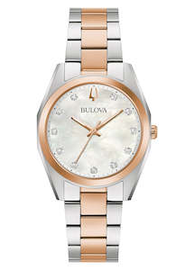 BULOVA LAIDES SURVEYOR  DIAMOND BI-TONE ROSE STAINLESS 98P207