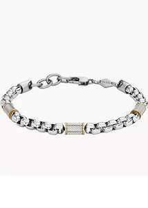 FOSSIL JEWELLERY ALL STACKED UP STEEL CHAIN BRACELET JF04138998