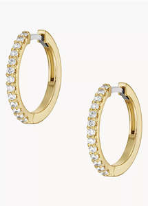 Jewellery: FOSSIL JEWELLERY ELLIS ALL STACKED UP GOLD HOOP CRYSTAL JA7215710