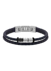 Rochet Jewellery Gentleman Leather Bracelet Navy Blue Zj Hb8006