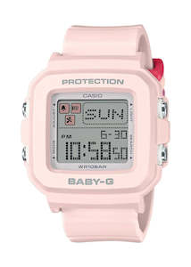 Jewellery: CASIO BABY-G DIGITAL SQUARE COLOURFUL LOOPS PINK RESIN BAND BGD10L-4D