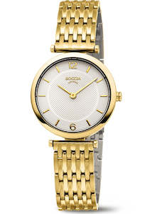 BOCCIA LADIES TITANIUM WHITE DIAL GOLD BRACELET 3362-04