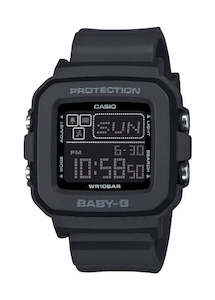 Jewellery: CASIO BABY-G DIGITAL SQUARE BLACK DIAL BLACK RESIN BAND BGD10-1D