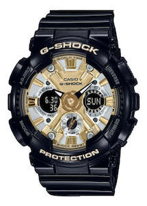 CASIO G-SHOCK DUO MID SIZE GOLD METALIC BLACK SHINE RESIN GMAS120GB-1A