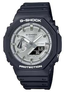 CASIO G-SHOCK CARBON CORE GUARD DUO SLIM METALLIC BLACK BAND GA2100SB-1A