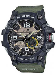 Jewellery: CASIO G-SHOCK MUDMASTER TWIN SENSOR BLACK & GREEN RESIN GG1000-1A3