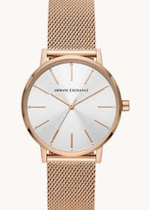 ARMANI EXCHANGE LOLA ROSE GOLD DIAL ROSE GOLD MESH BRACELET AX5573