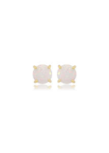 Georgini Opal Glow Created Opal Circle Gold Stud Earrings Ie1182g