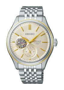 SEIKO PRESAGE AUTOMATIC OPEN HEART CREAM DIAL STAINLESS SPB480J